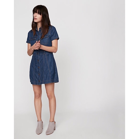 Express Dresses & Skirts - Express Demin Sheath Button Down Dress